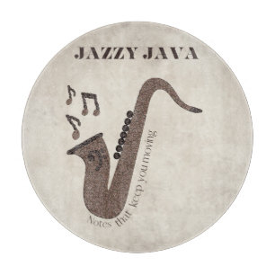 Jazzy Java-Kaffeebohnen-Saxophon- Schneidebrett