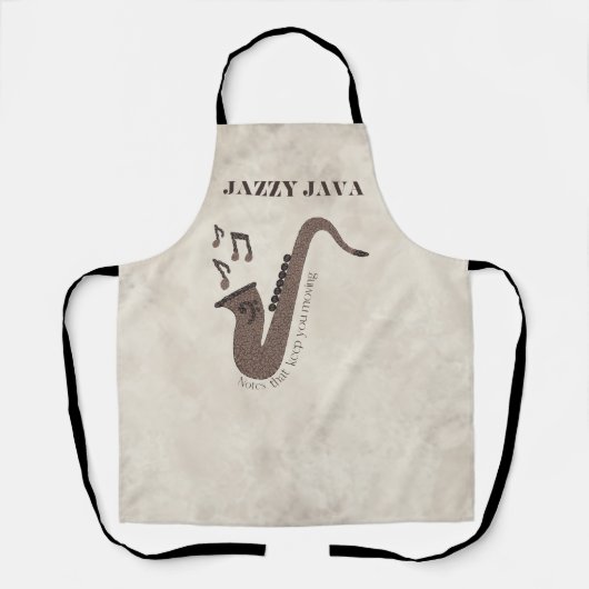 Jazzy Java-Kaffeebohnen-Saxophon- Schürze (Vorderseite)