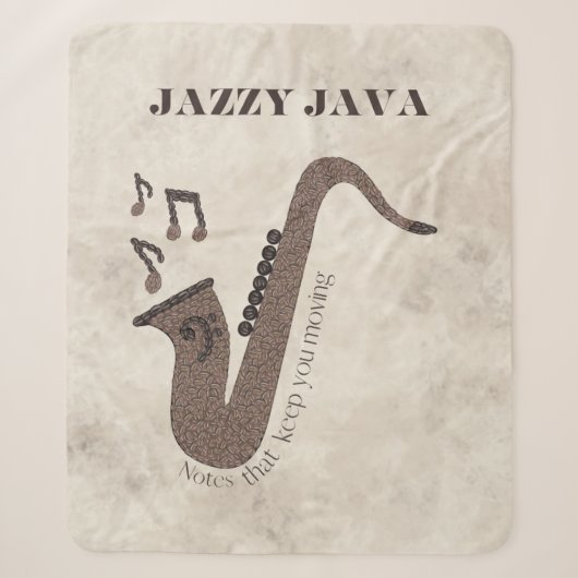 Jazzy Java-Kaffeebohnen-Saxophon- Sherpadecke (Vorderseite)