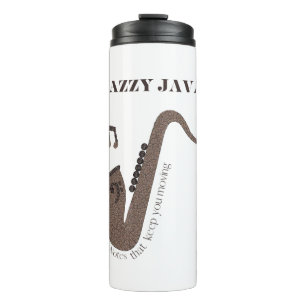 Jazzy Java-Saxophon-Kaffeebohnen- Thermosbecher