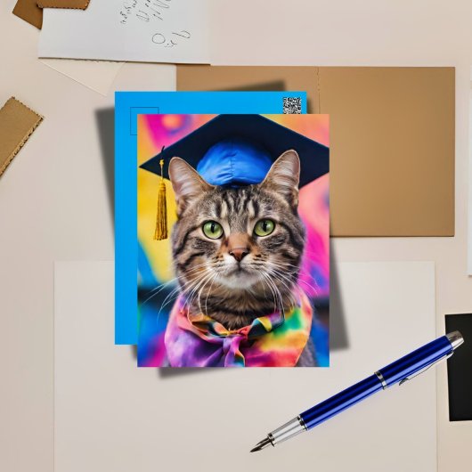 Jazzy Kitty grad hat Feiertagspostkarte