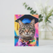 Jazzy Kitty grad hat Feiertagspostkarte (Stehend Vorderseite)