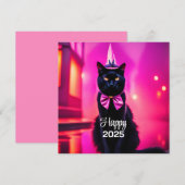 Jazzy Kitty - Happy 2024 Feiertagskarte (Vorne/Hinten)