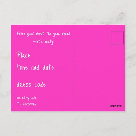 Jazzy Kitty - Happy 2025 Postkarte (Rückseite)