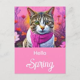 Jazzy Kitty im Frühjahr Feiertagspostkarte