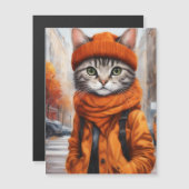 Jazzy Kitty - Oktober Vibes Magnetkarte (Vorne/Hinten)