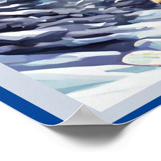 Jazzy Kitty on the Ski Tour Poster (Ecke)