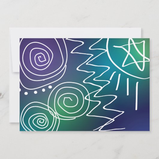 Jazzy Musical Bar Bat Mitzvah Einladung (Rückseite)