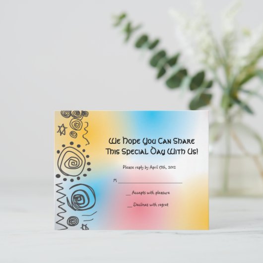 Jazzy Musical Bar Bat Mitzvah Einladungskarte (Stehend Vorderseite)