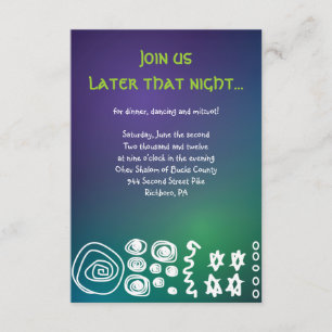 Jazzy Musical Bar Bat Mitzvah Party Empfang Card Begleitkarte