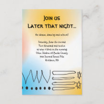 Jazzy Musical Bar Bat Mitzvah Party Empfang Card
