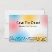 Jazzy Musical Bar Bat Mitzvah Save the Date Card (Vorderseite)