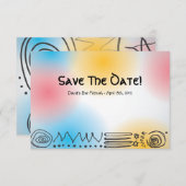 Jazzy Musical Bar Bat Mitzvah Save the Date Card (Vorne/Hinten)