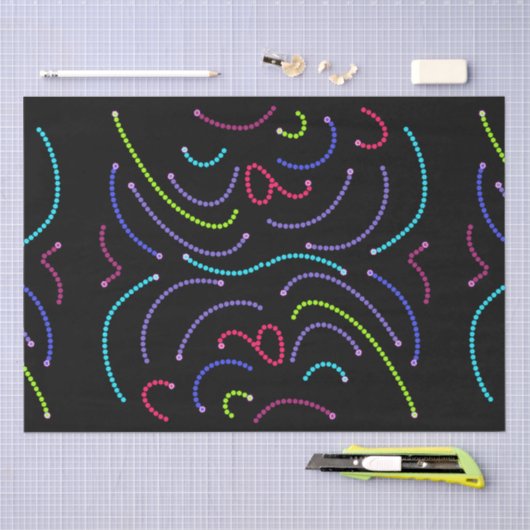 Jazzy Neon Hexagons Pattern Seidenpapier (Handwerk)