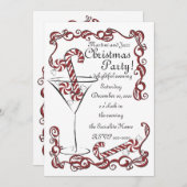 Jazzy Peppermint Martini Einladung (Vorne/Hinten)