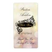 Jazzy Pink Bokeh Wedding Wine Label (Vorne)
