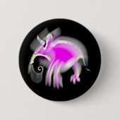 Jazzy Pink Cartoon Aardvark Button (Vorderseite)