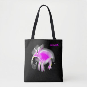 Jazzy Pink Cartoon Aardvark Tasche Shopping Bag