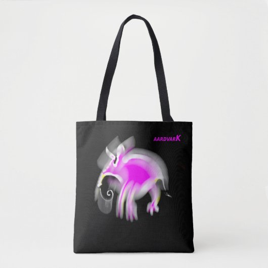 Jazzy Pink Cartoon Aardvark Tasche Shopping Bag (Vorderseite)