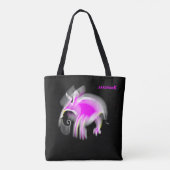 Jazzy Pink Cartoon Aardvark Tasche Shopping Bag (Rückseite)