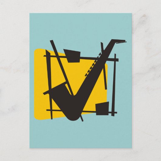 Jazzy Sax Postkarte (Vorderseite)