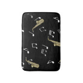 Jazzy Saxophon & Musical Notes Badematte (Vorderseite Vertikal)