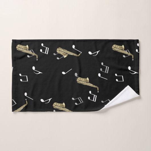 Jazzy Saxophon & Musical Notes Badhandtuch Set (Handtuch)