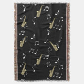 Jazzy Saxophon & Musical Notes Decke (Vorderseite Vertikal)