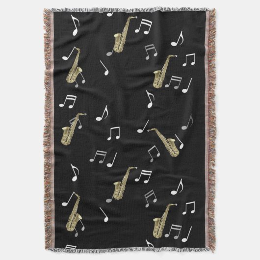 Jazzy Saxophon & Musical Notes Decke (Vorderseite Vertikal)