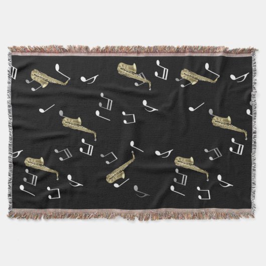 Jazzy Saxophon & Musical Notes Decke (Vorderseite)