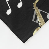 Jazzy Saxophon & Musical Notes  Fleecedecke (Ecke)