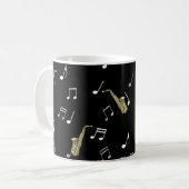Jazzy Saxophon & Musical Notes  Kaffeetasse (Vorderseite Links)