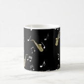 Jazzy Saxophon & Musical Notes  Kaffeetasse (Mittel)