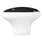 Jazzy Saxophon & Musical Notes Keramikknauf (Seitenansicht)