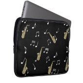 Jazzy Saxophon & Musical Notes Laptopschutzhülle (Vorne Rechts)