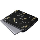 Jazzy Saxophon & Musical Notes Laptopschutzhülle (Vorne Knopf)