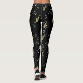 Jazzy Saxophon & Musical Notes  Leggings (Rückseite)