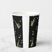 Jazzy Saxophon & Musical Notes Pappbecher (Links)