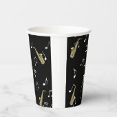 Jazzy Saxophon & Musical Notes Pappbecher (Rechts)