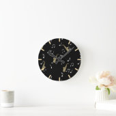 Jazzy Saxophon & Musical Notes  Runde Wanduhr (Zuhause)