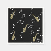 Jazzy Saxophon & Musical Notes Serviette (Vorderseite)