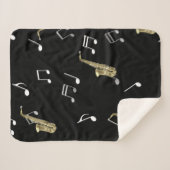 Jazzy Saxophon & Musical Notes  Sherpadecke (Vorderseite (Horizontal))