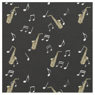 Jazzy Saxophon & Musical Notes  Stoff