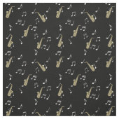 Jazzy Saxophon & Musical Notes  Stoff (Muster)