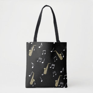 Jazzy Saxophon & Musical Notes Tasche