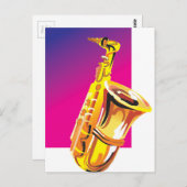 Jazzy Saxophon Postkarte (Vorne/Hinten)