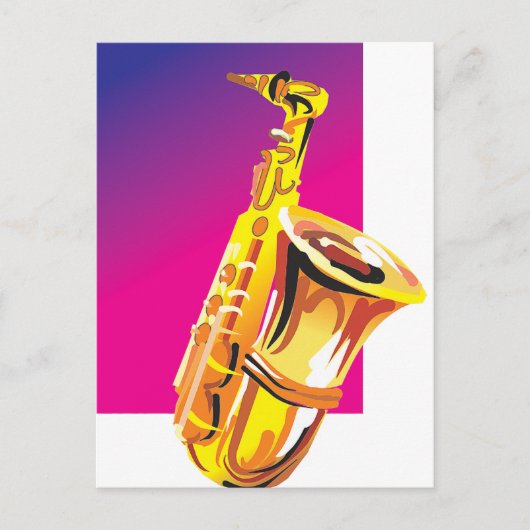 Jazzy Saxophon Postkarte (Vorderseite)