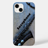 Jazzy Saxy Saxophon individuell anpassbar Case-Mate iPhone Hülle (Rückseite)