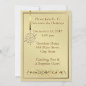 Jazzy Snowflake Aquamarine Ferienkarte Einladung (Rückseite)