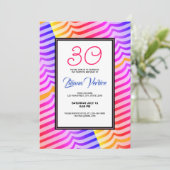 Jazzy Trippy Psychedelic Tropical Stripey Pattern Einladung (Stehend Vorderseite)